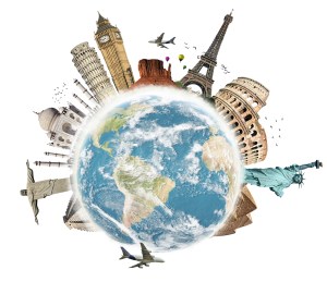 Travel the world monuments concept 3